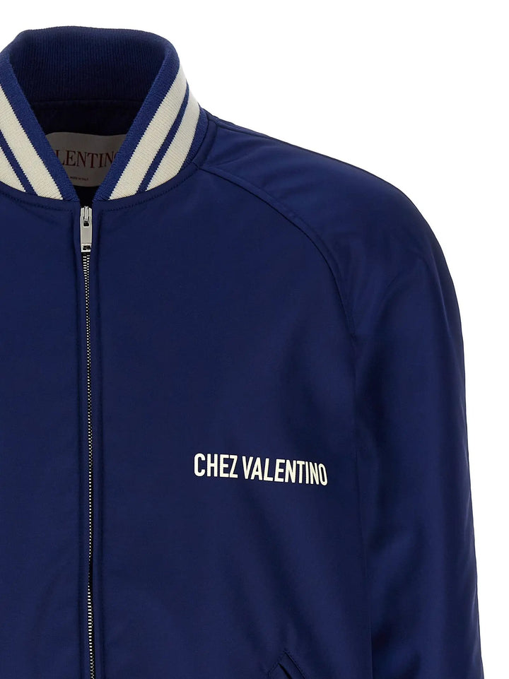 Valentino Garavani Blue Polyamide Bomber
