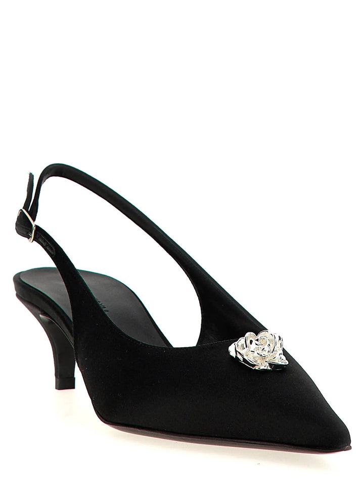 Magda Butrym Black Silk Mid Heel Pumps
