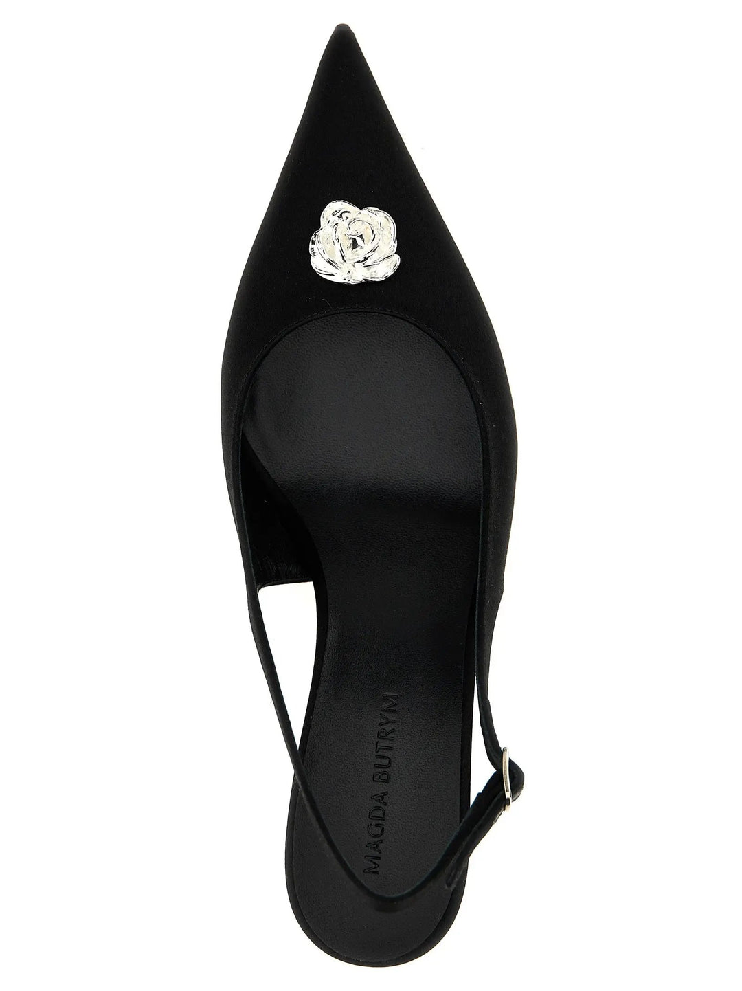 Magda Butrym Black Silk Mid Heel Pumps
