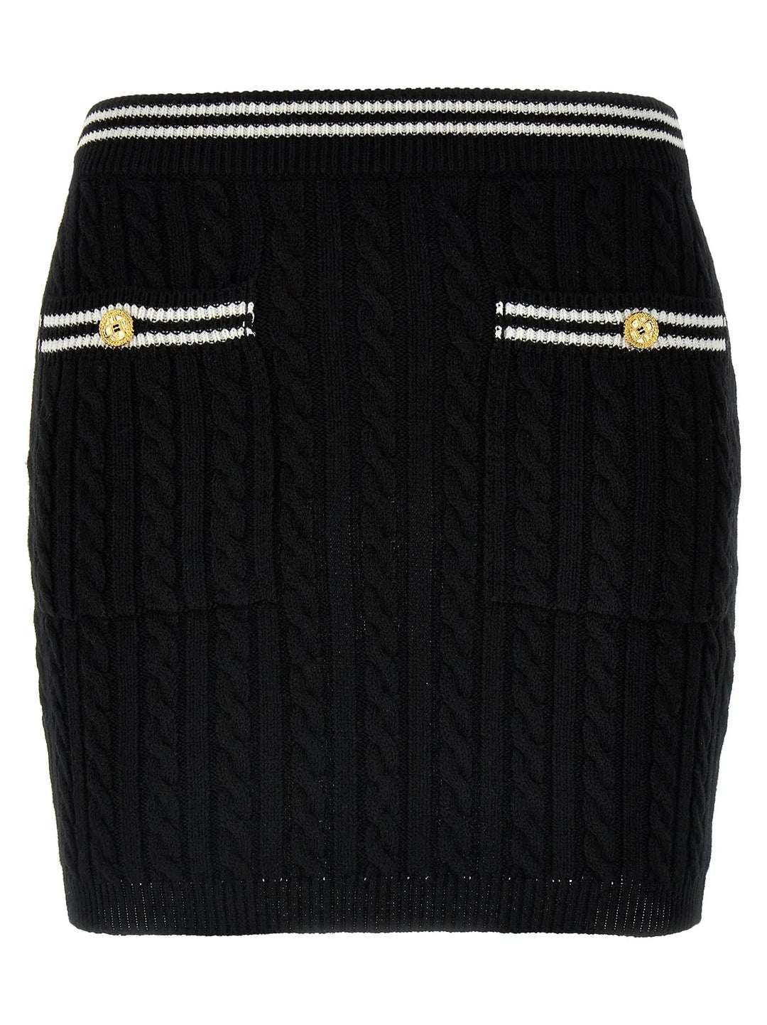 Alessandra Rich Bicolor Cotton Long Skirt