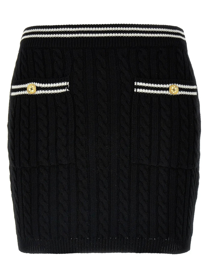 Alessandra Rich Bicolor Cotton Long Skirt