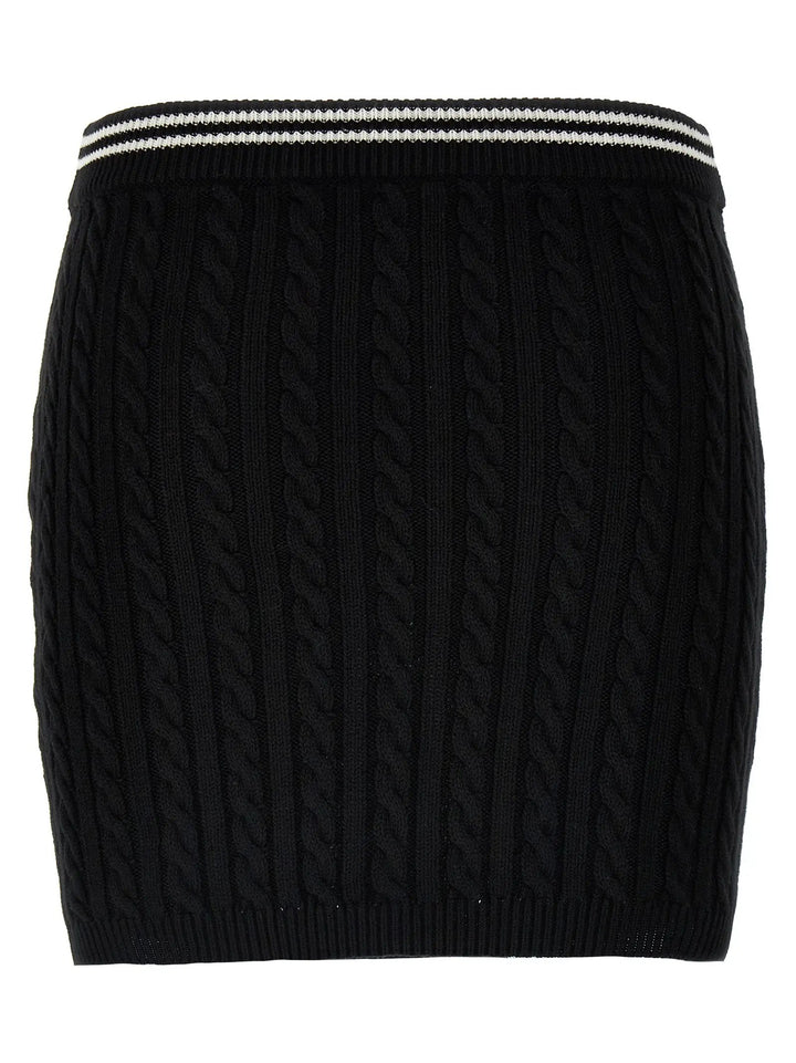 Alessandra Rich Bicolor Cotton Long Skirt