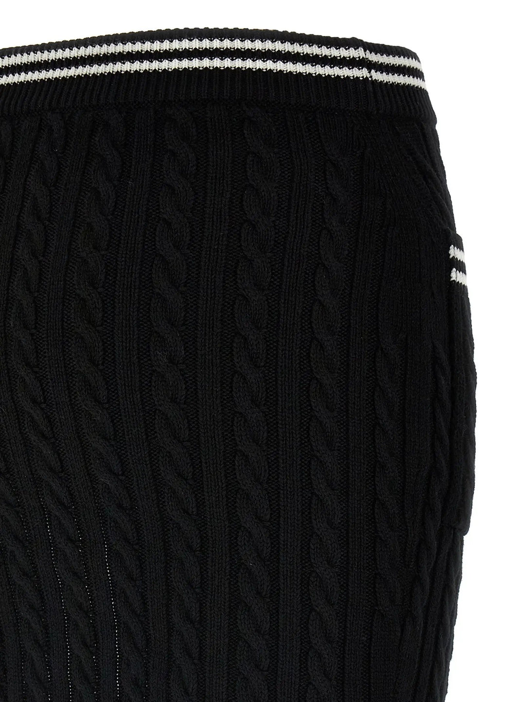 Alessandra Rich Bicolor Cotton Long Skirt