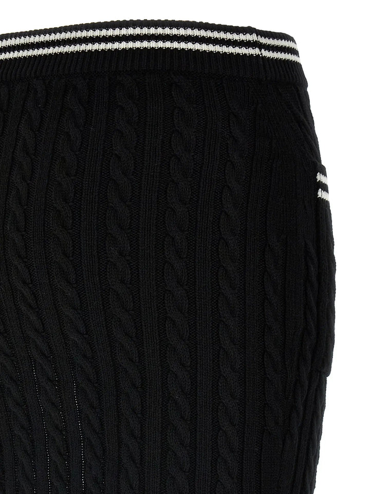 Alessandra Rich Bicolor Cotton Long Skirt
