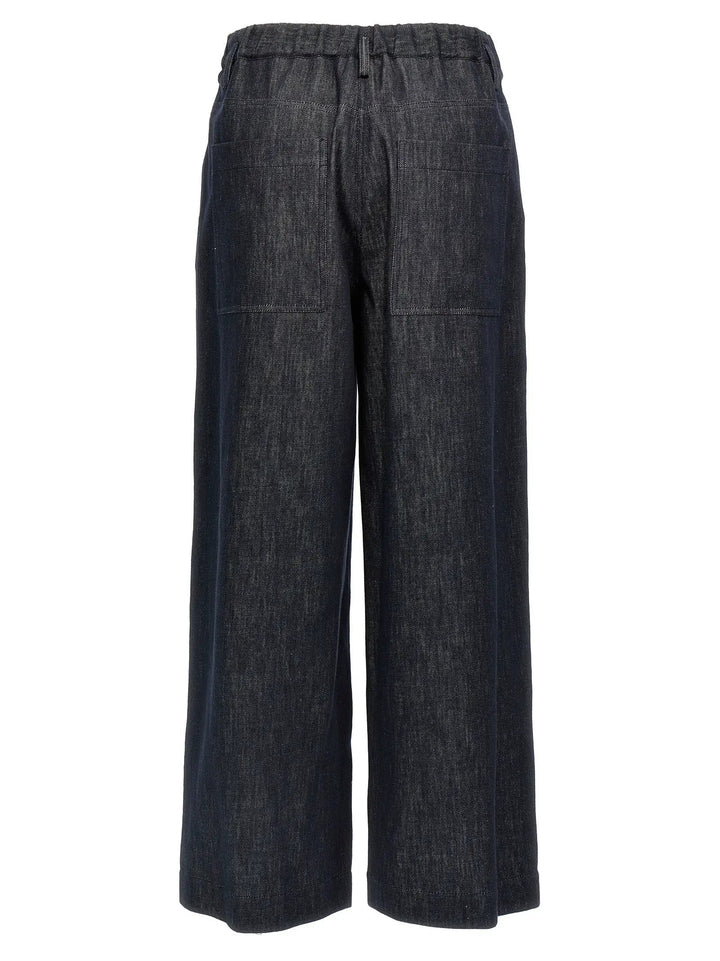 Brunello Cucinelli Blue Cotton Casual Pants