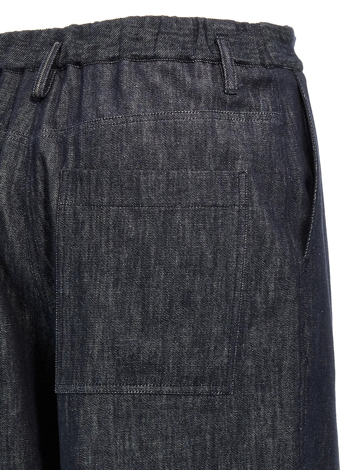 Brunello Cucinelli Blue Cotton Casual Pants