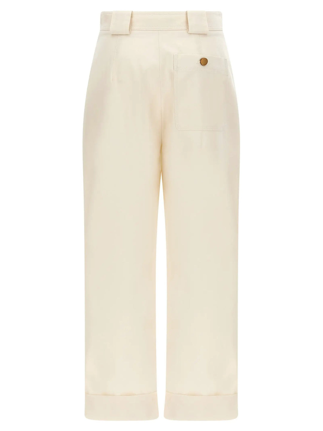 Max Mara White Cotton Casual Pants