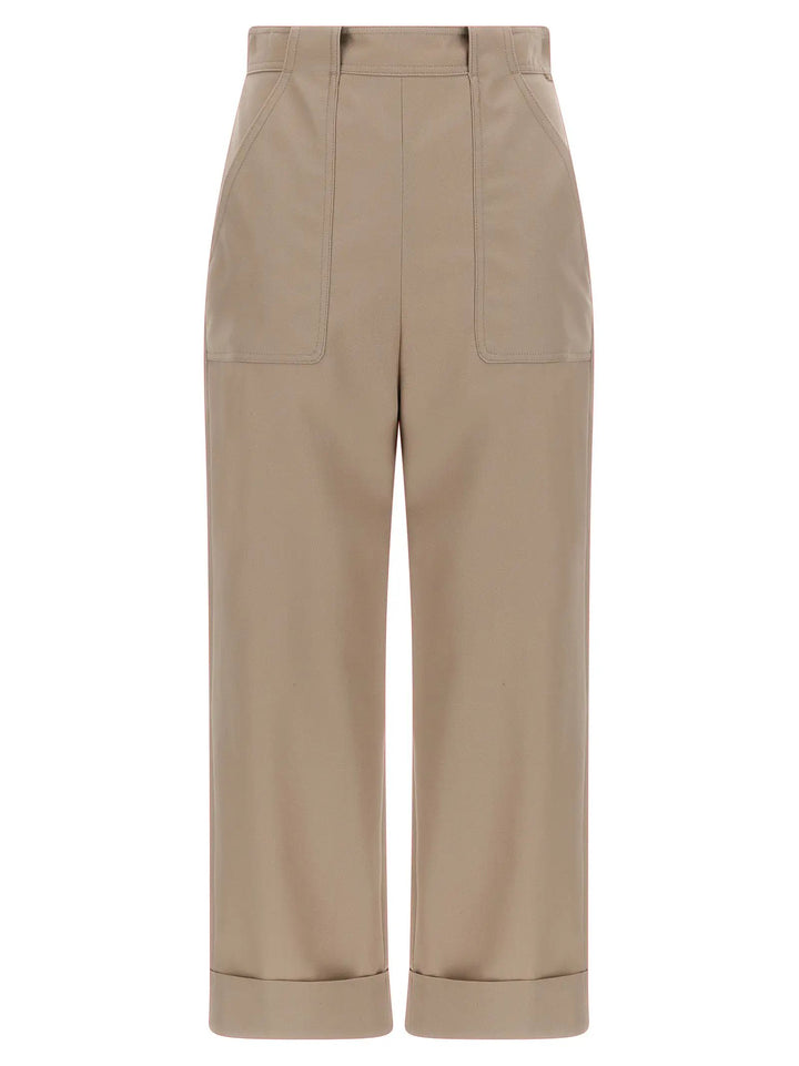 Max Mara Beige Cotton Casual Pants