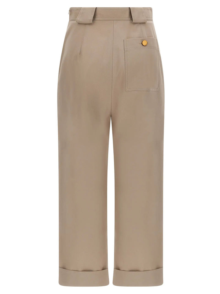 Max Mara Beige Cotton Casual Pants