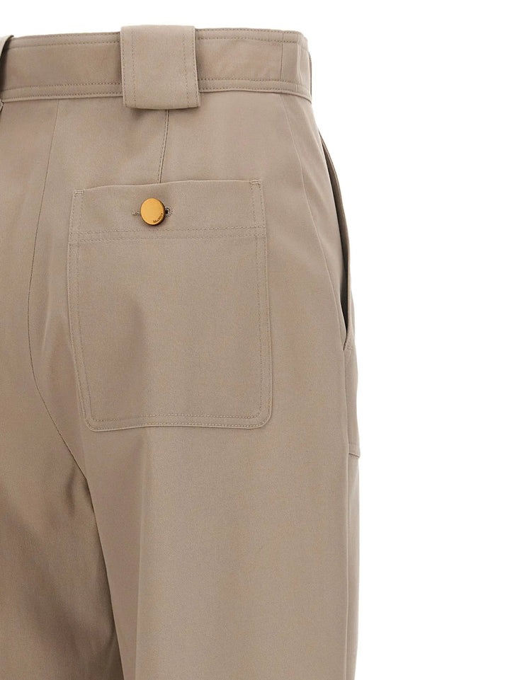 Max Mara Beige Cotton Casual Pants