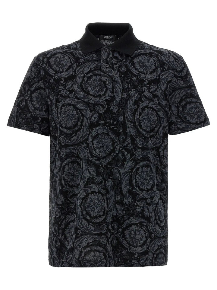 Versace Gray Cotton Polo Shirt