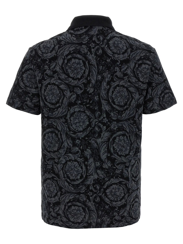 Versace Gray Cotton Polo Shirt