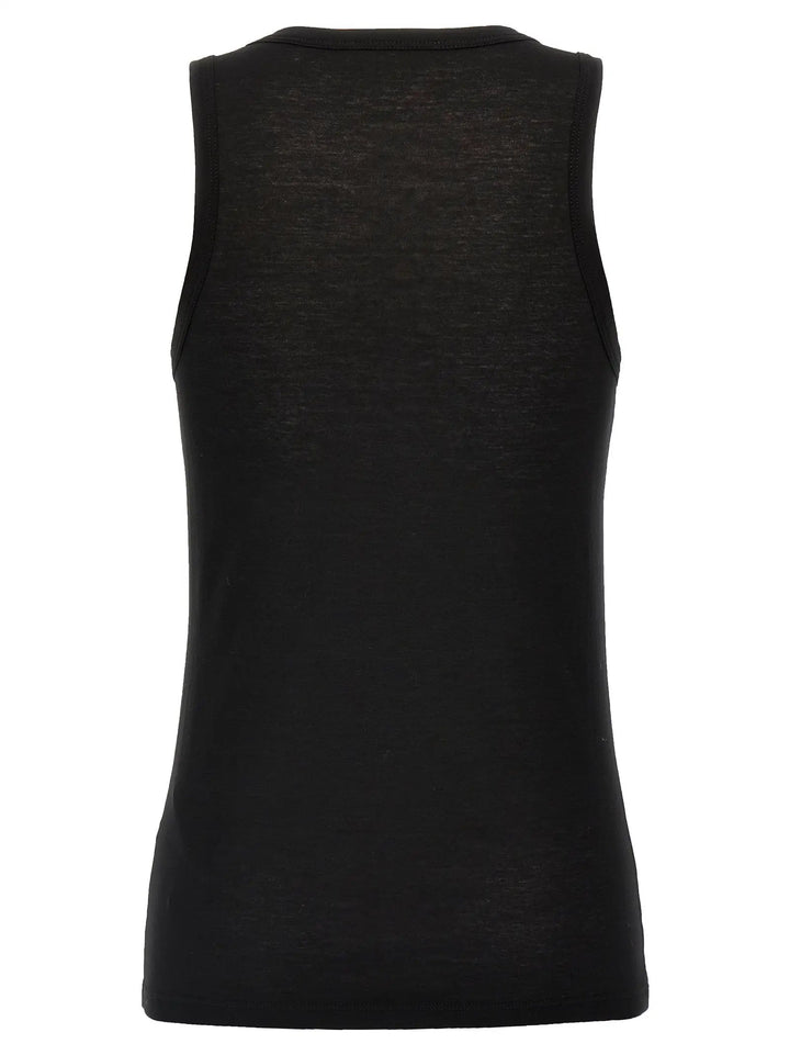 Jil Sander Black Cotton Sleeveles T-Shirt