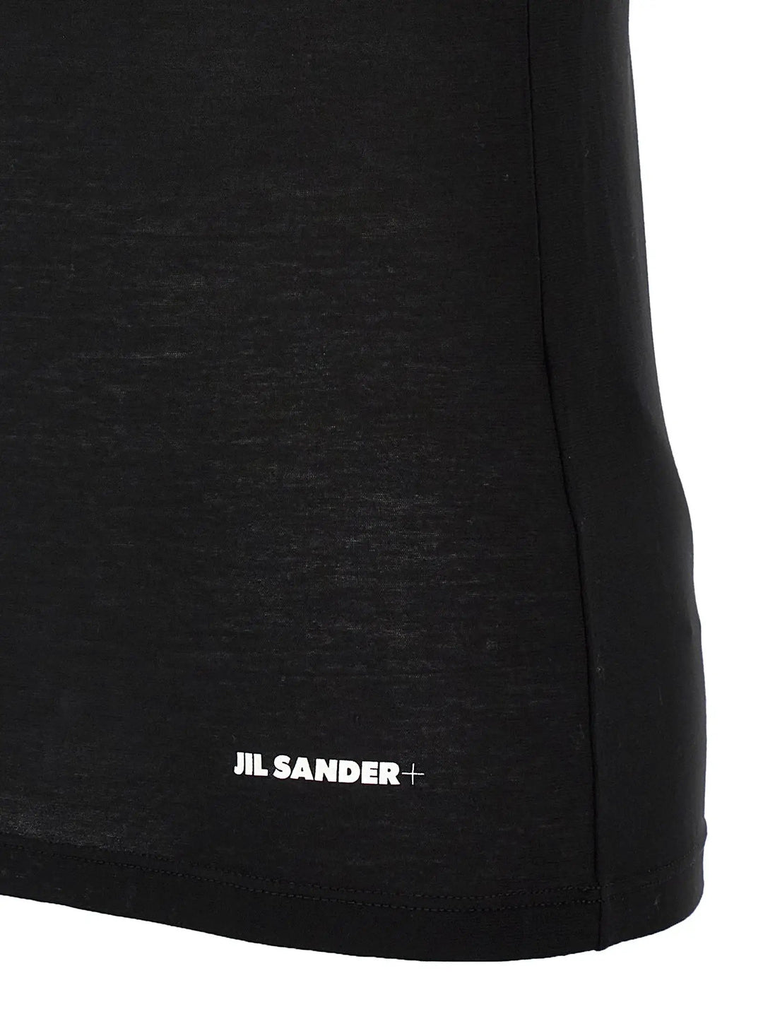 Jil Sander Black Cotton Sleeveles T-Shirt