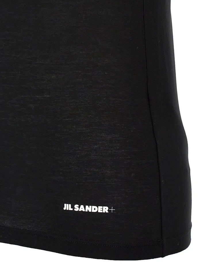 Jil Sander Black Cotton Sleeveles T-Shirt