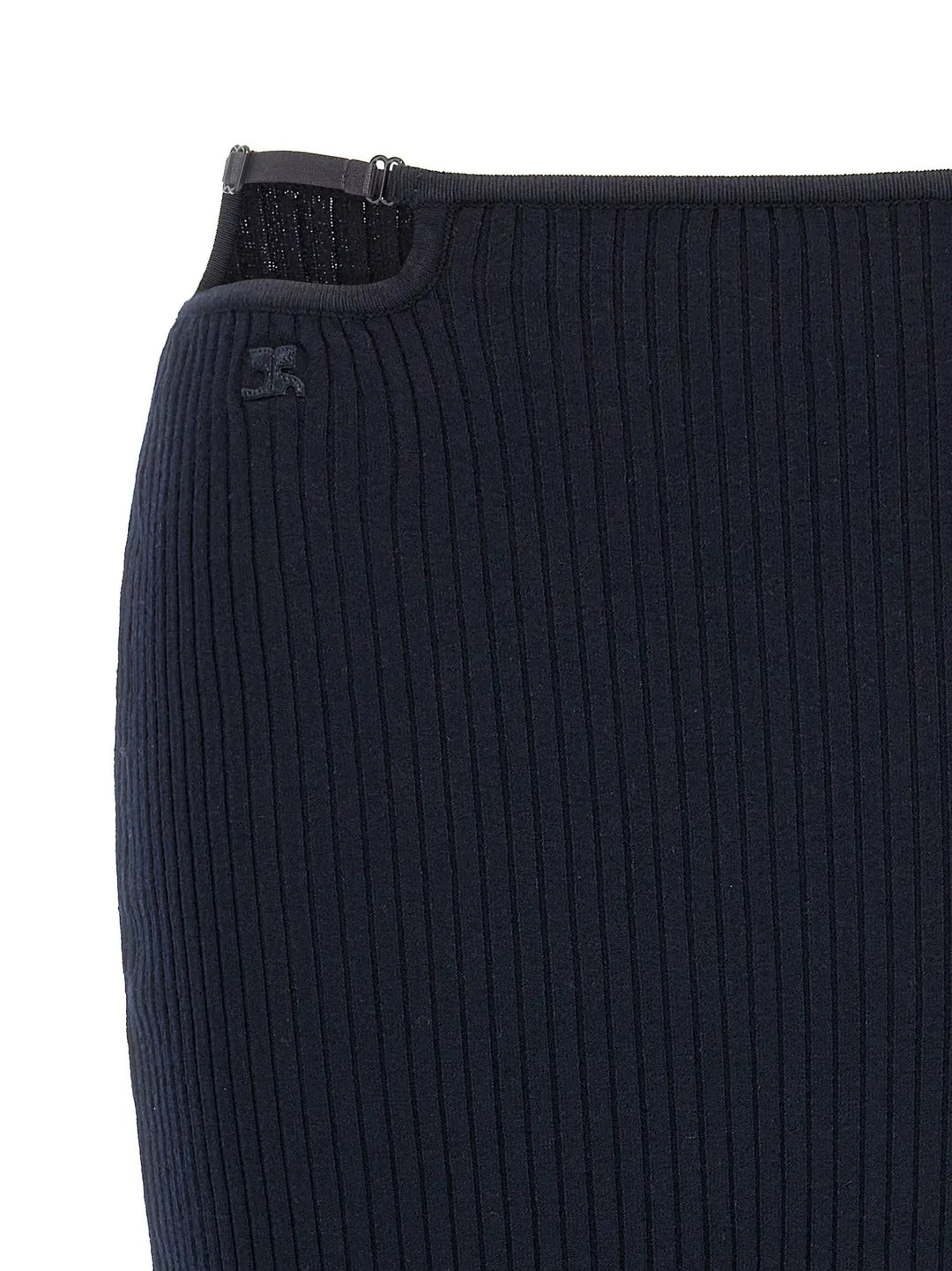 Courrèges Blue Viscose Midi Skirt