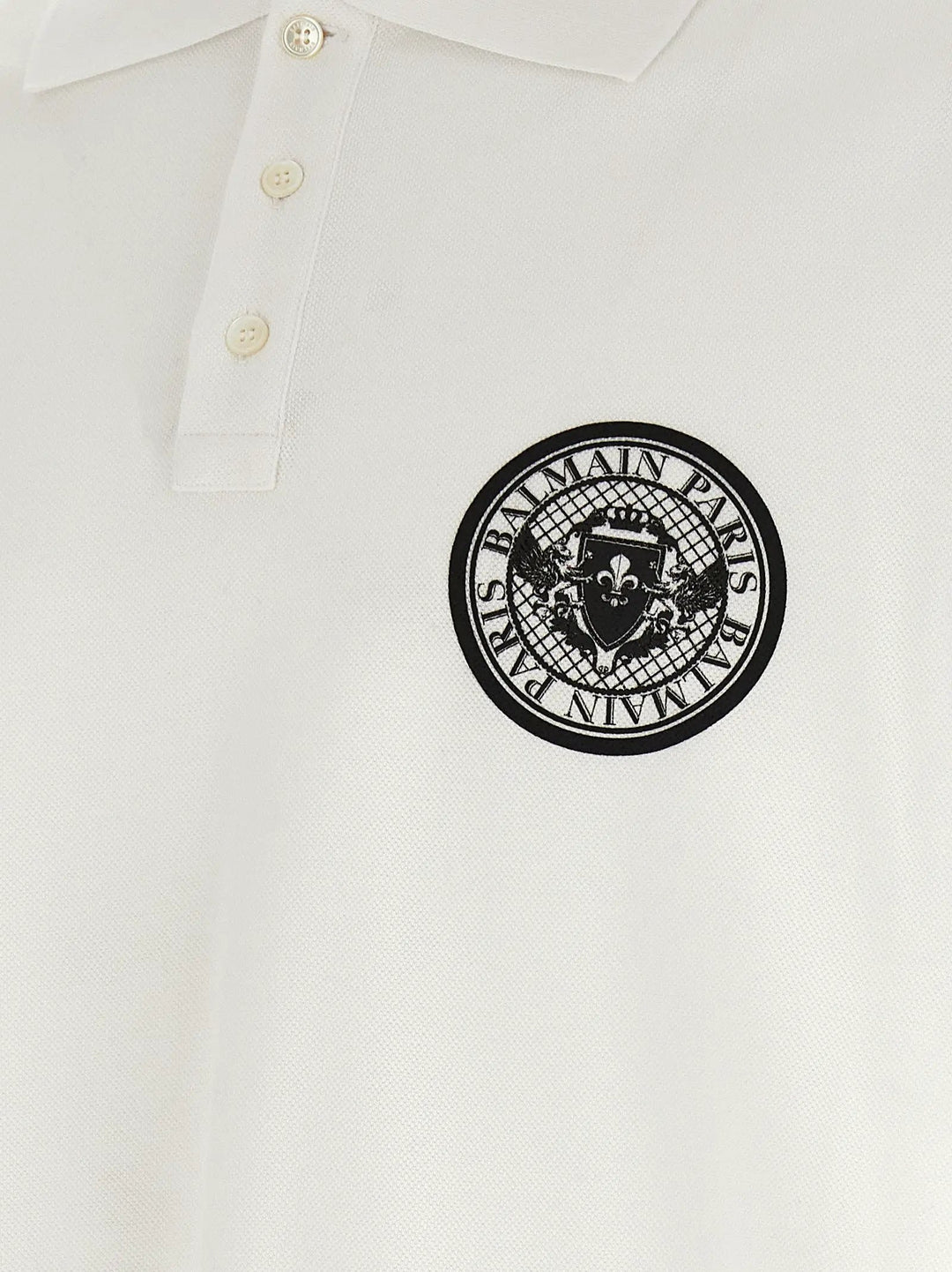 Balmain Bicolor Cotton Polo Shirt