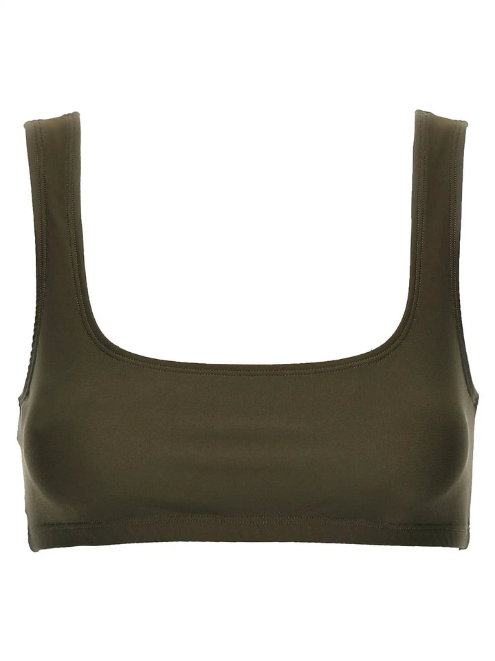 The Andamane Brown Polyamide Tank Tops