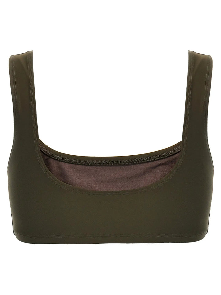 The Andamane Brown Polyamide Tank Tops