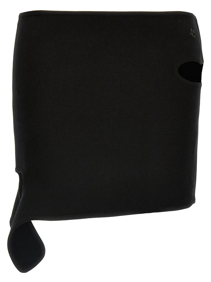 Courrèges Black Viscose Long Skirt