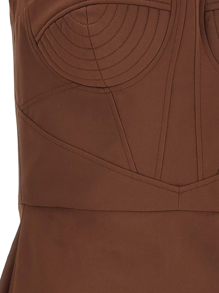 Nensi Dojaka Brown Polyamide Short Dress