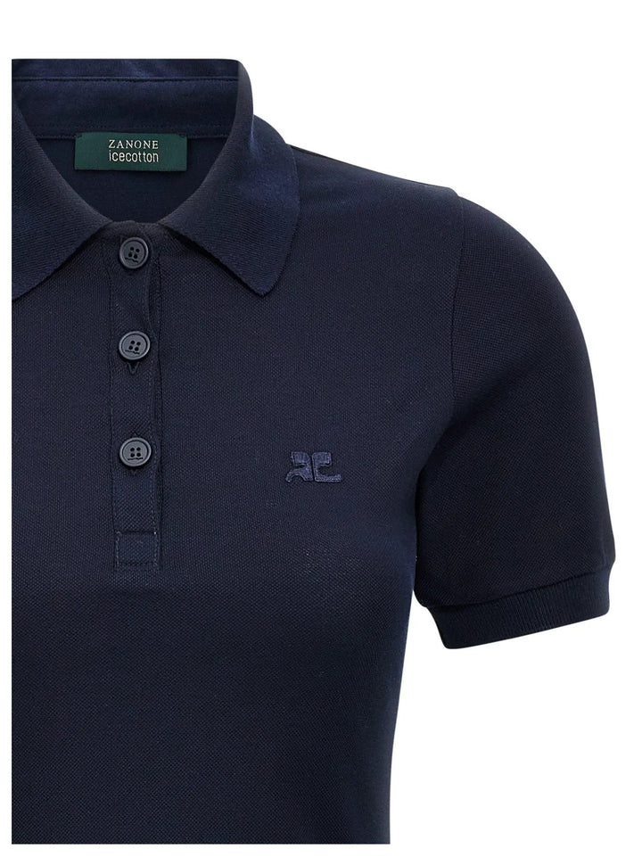 Courrèges Blue Cotton Short Dress