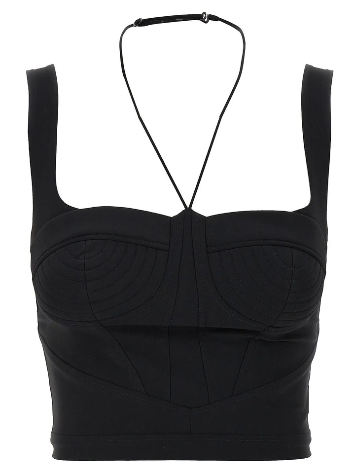 Nensi Dojaka Black Polyamide Tank Tops