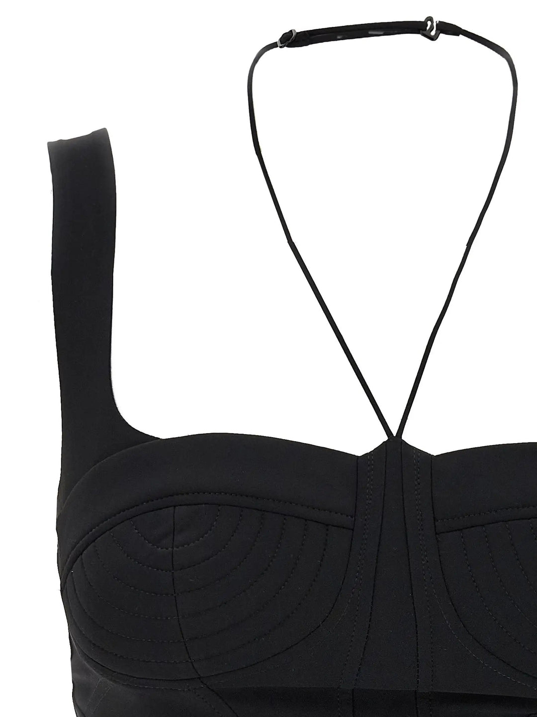 Nensi Dojaka Black Polyamide Tank Tops