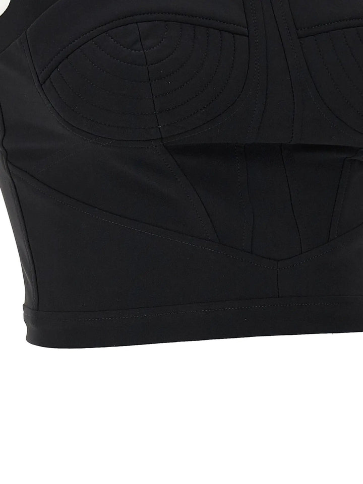 Nensi Dojaka Black Polyamide Tank Tops