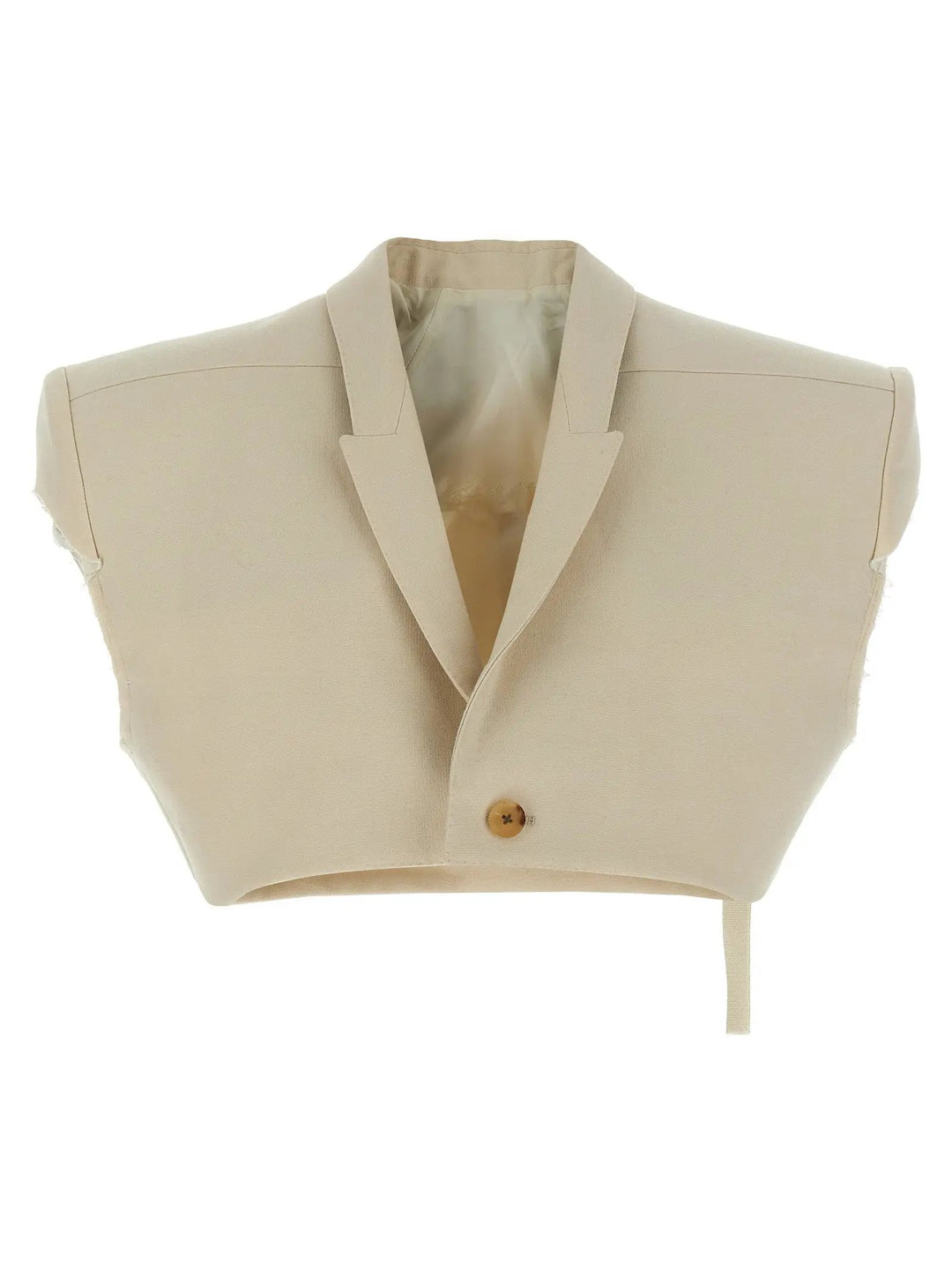 Rick Owens Beige Cotton Sleeveless Jacket