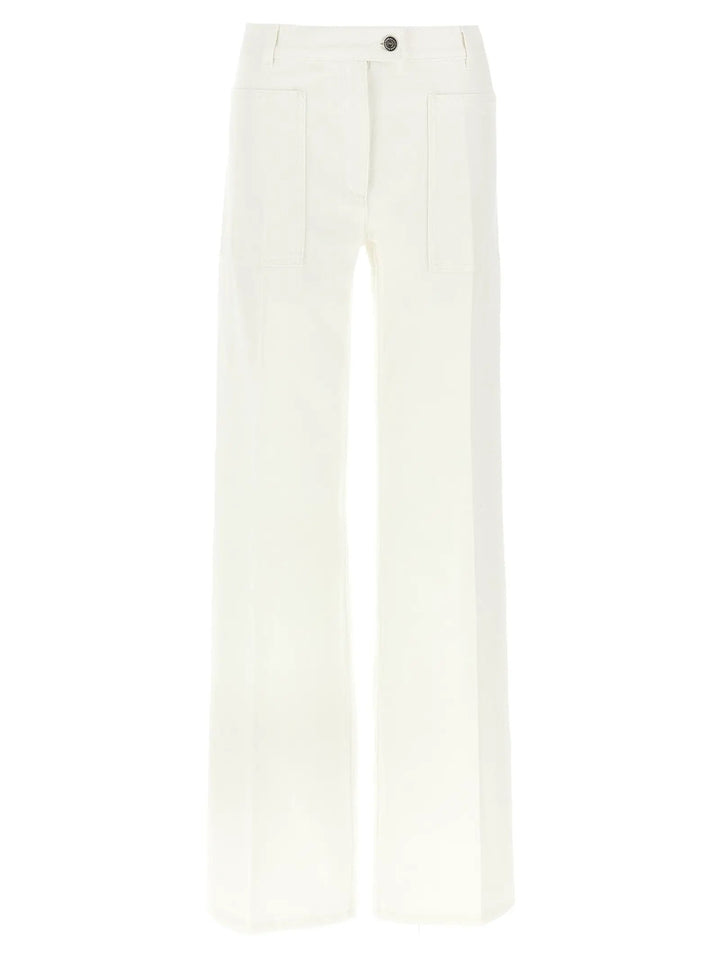 Ferragamo White Cotton Straight-Leg Jeans