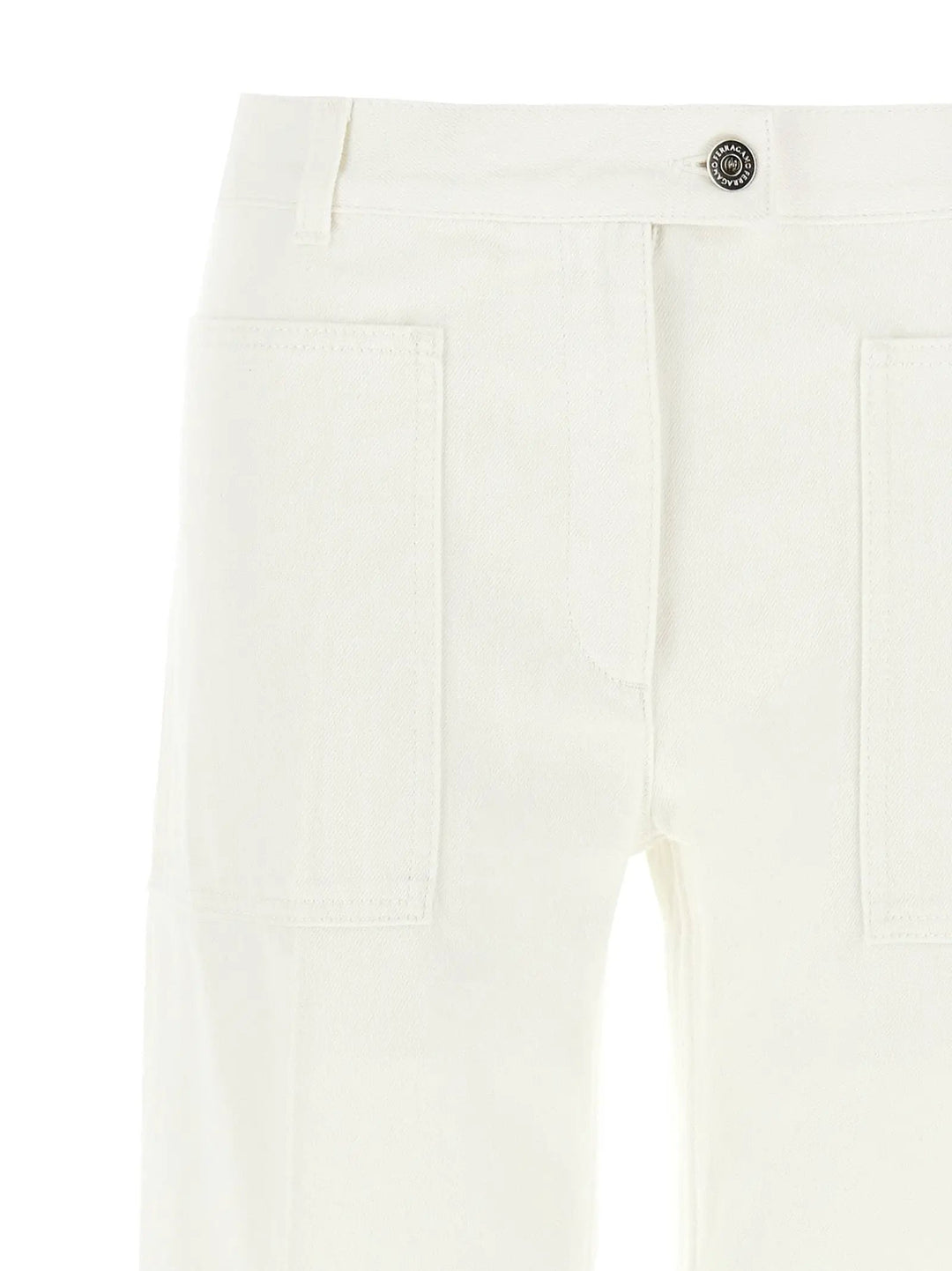 Ferragamo White Cotton Straight-Leg Jeans