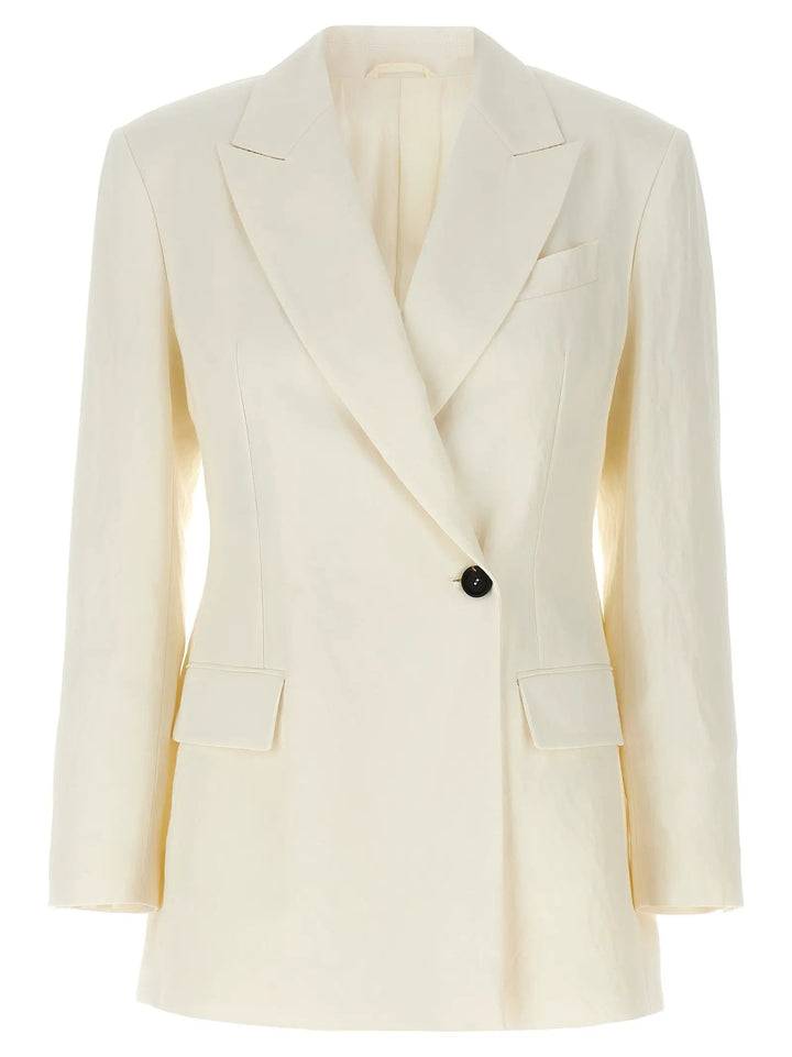 Brunello Cucinelli White Straw Blazer