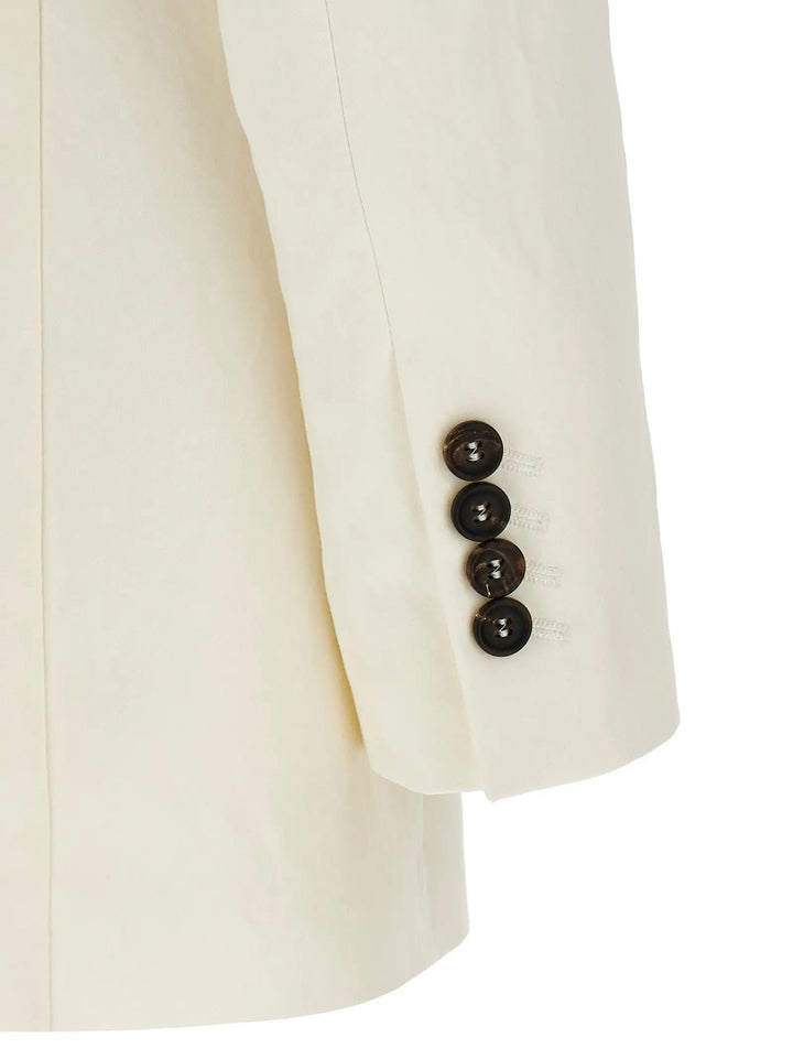 Brunello Cucinelli White Straw Blazer