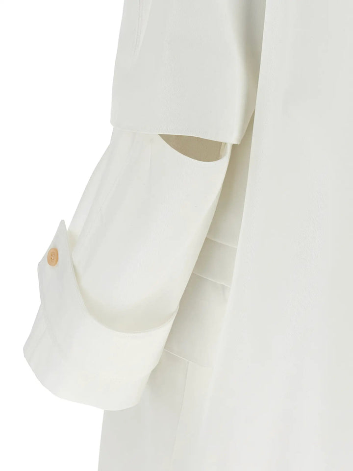 Max Mara White Cotton Coat