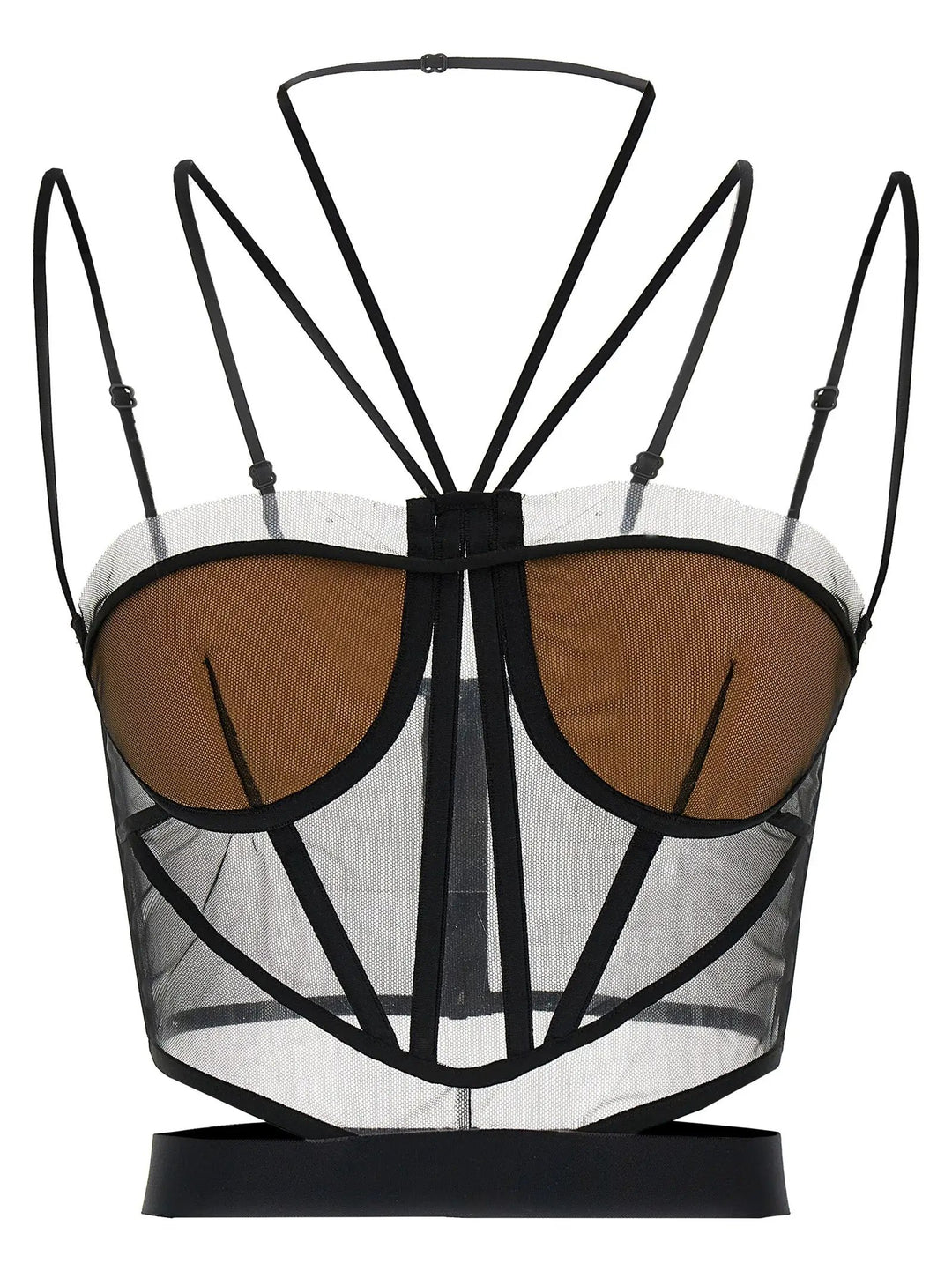 Nensi Dojaka Black Polyamide Tank Tops