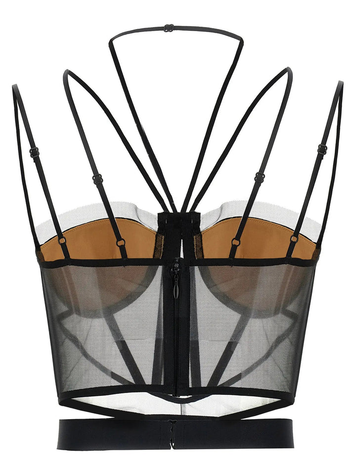 Nensi Dojaka Black Polyamide Tank Tops
