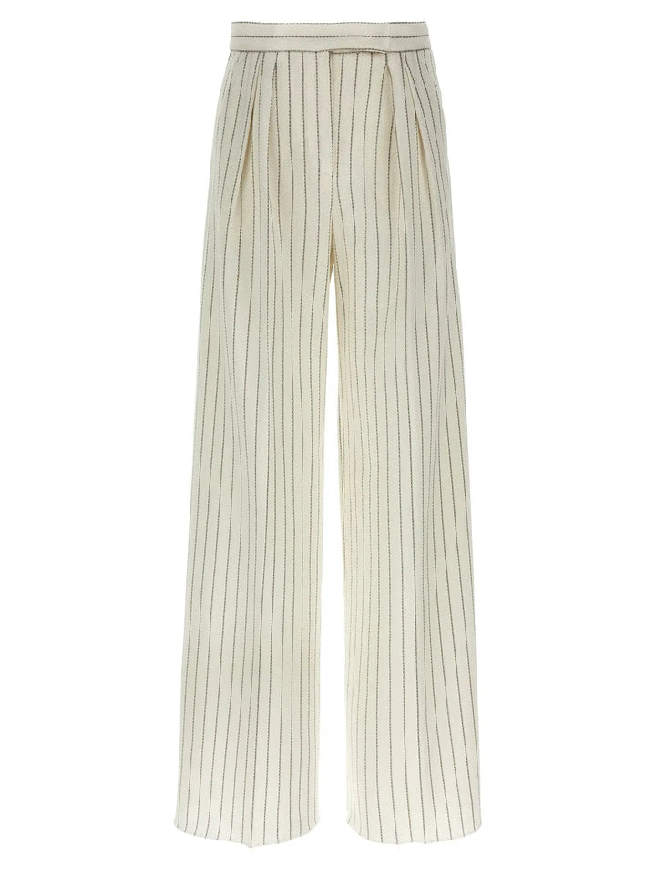 Max Mara White Cotton Casual Pants