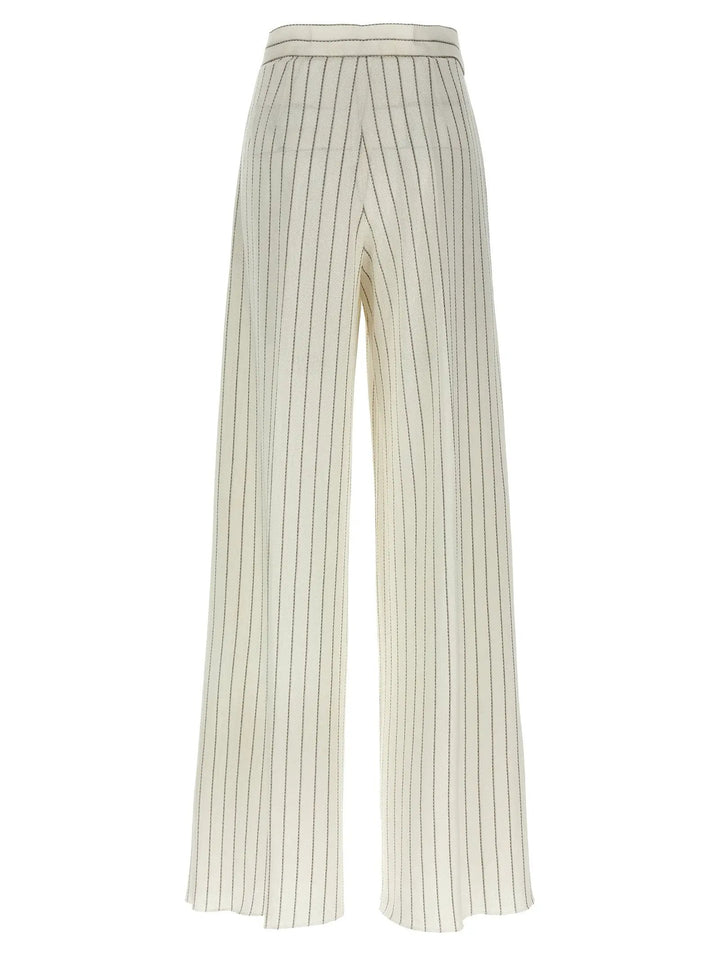 Max Mara White Cotton Casual Pants