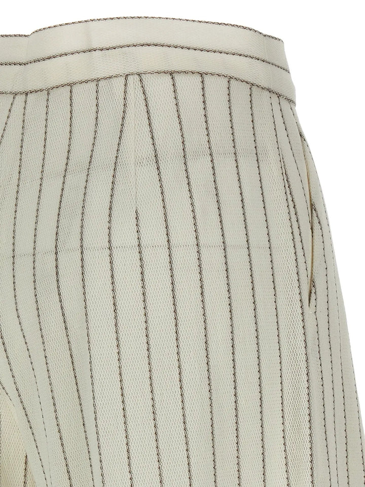 Max Mara White Cotton Casual Pants