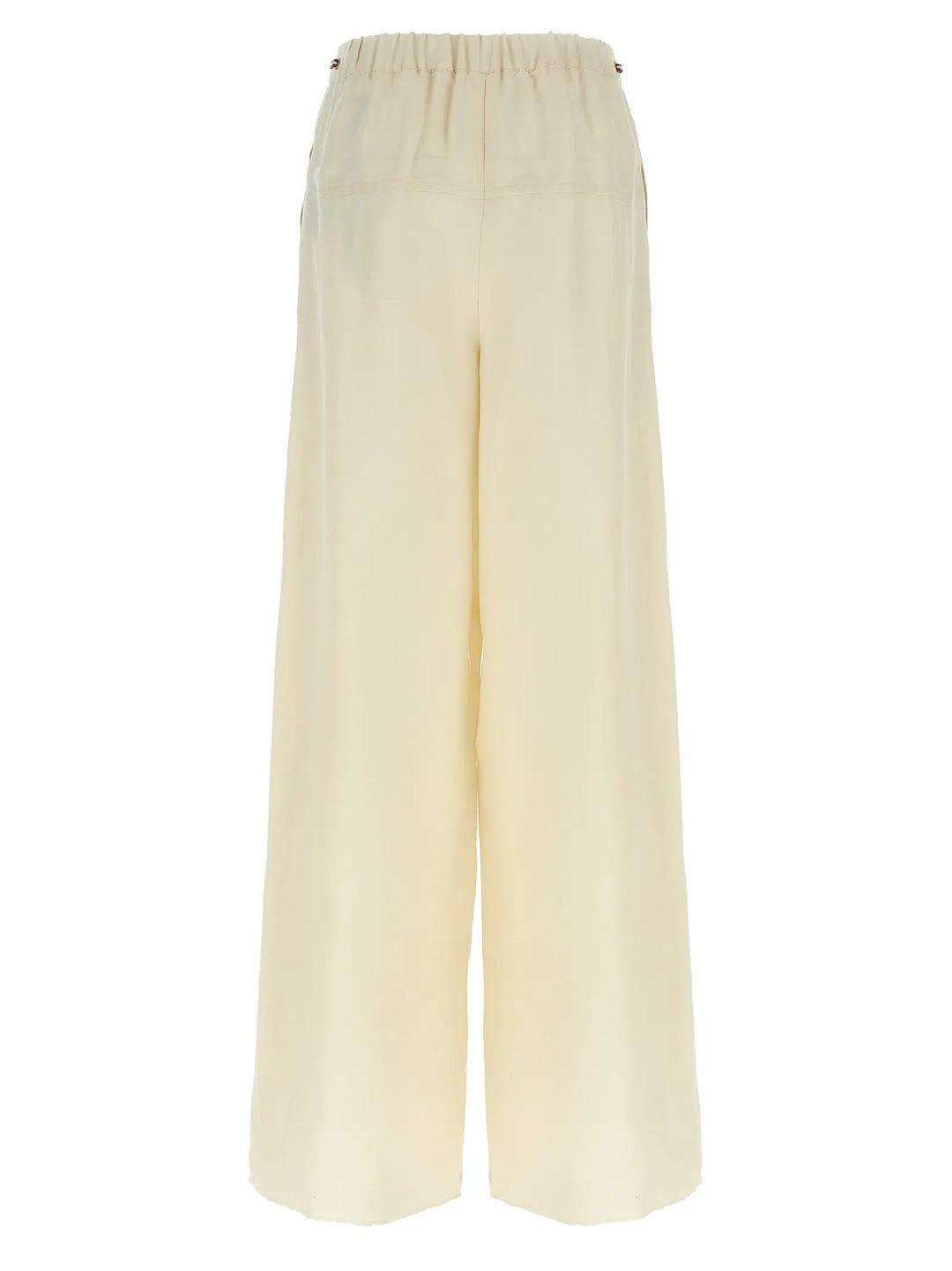 Max Mara White Flax Casual Pants