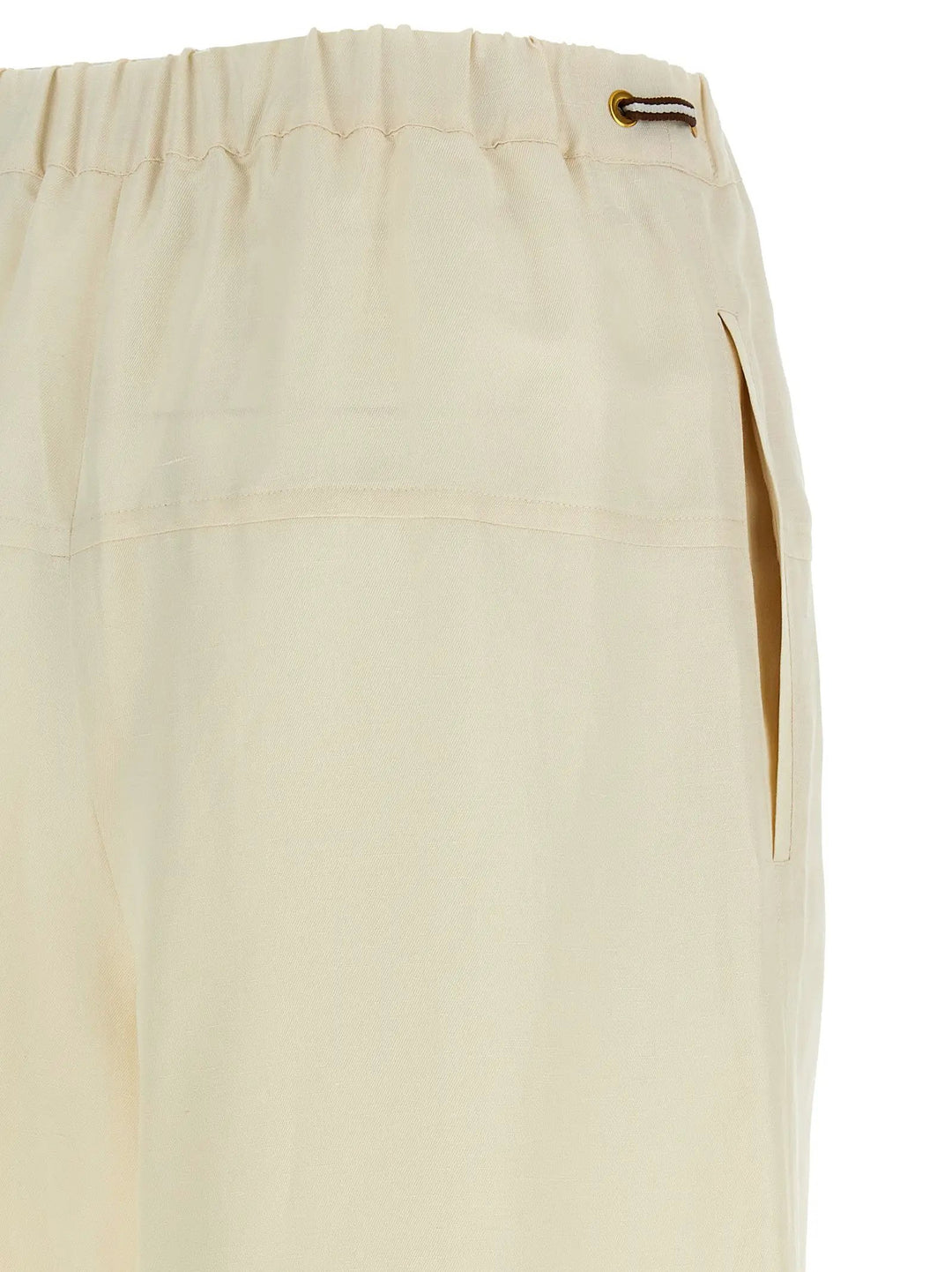 Max Mara White Flax Casual Pants
