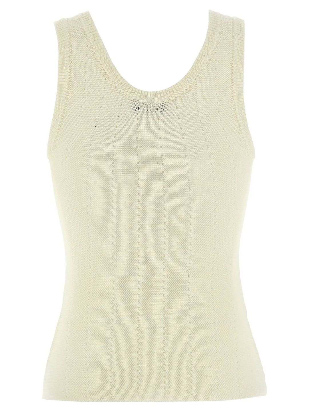 Etro White Silk Sleeveles T-Shirt