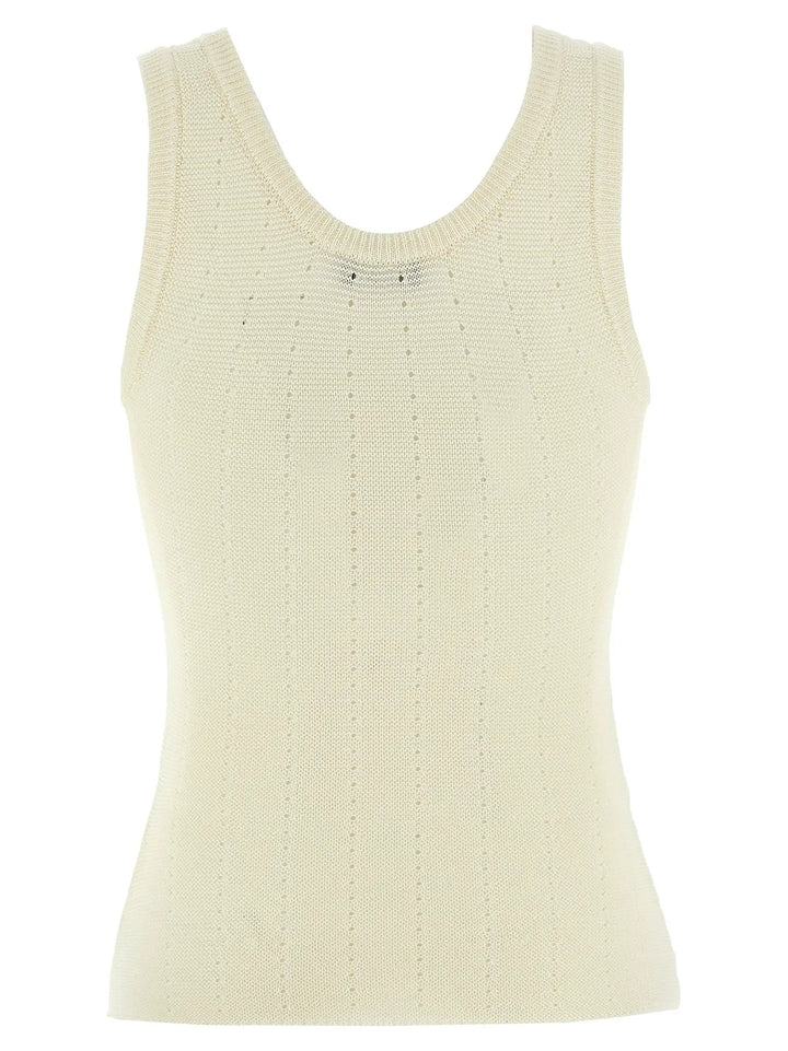 Etro White Silk Sleeveles T-Shirt