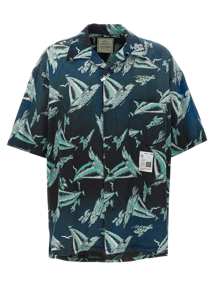 Maison Mihara Yasuhiro Blue Rayon Blouse