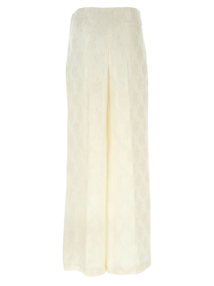 Fendi White Silk Casual Pants