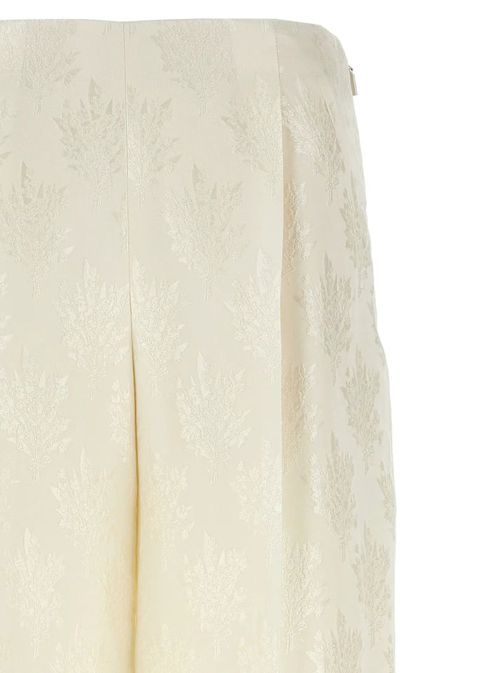 Fendi White Silk Casual Pants