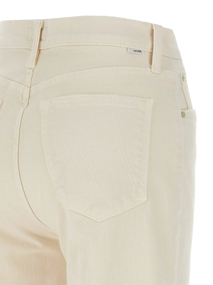 Mother Denim White Cotton High-Waisted Jean