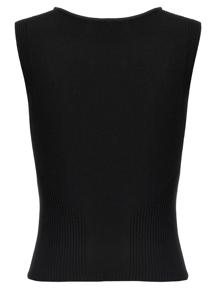 Marine Serre Black Viscose Tank Tops