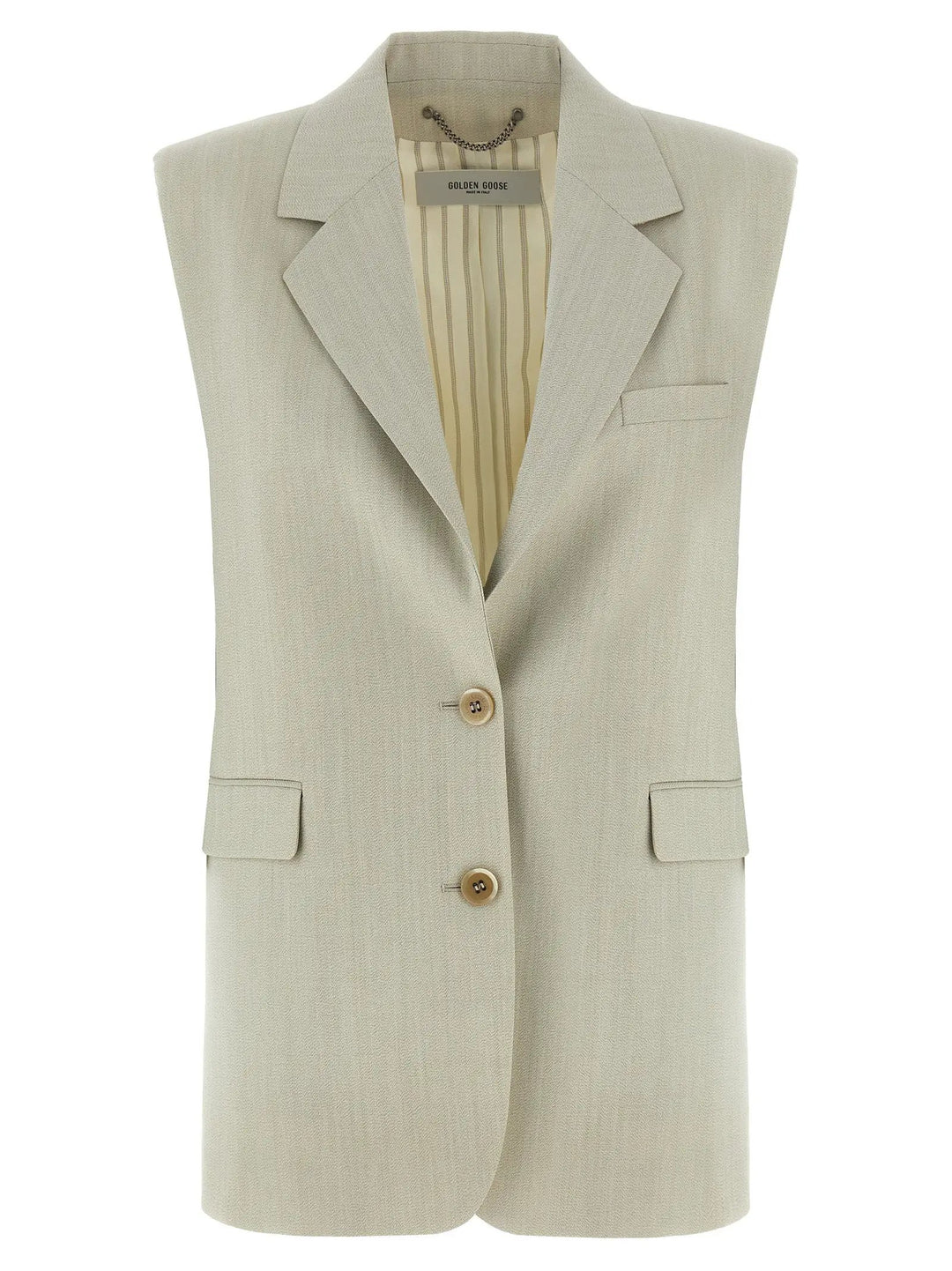 Golden Goose Beige Virgin Wool Sleeveless Jacket